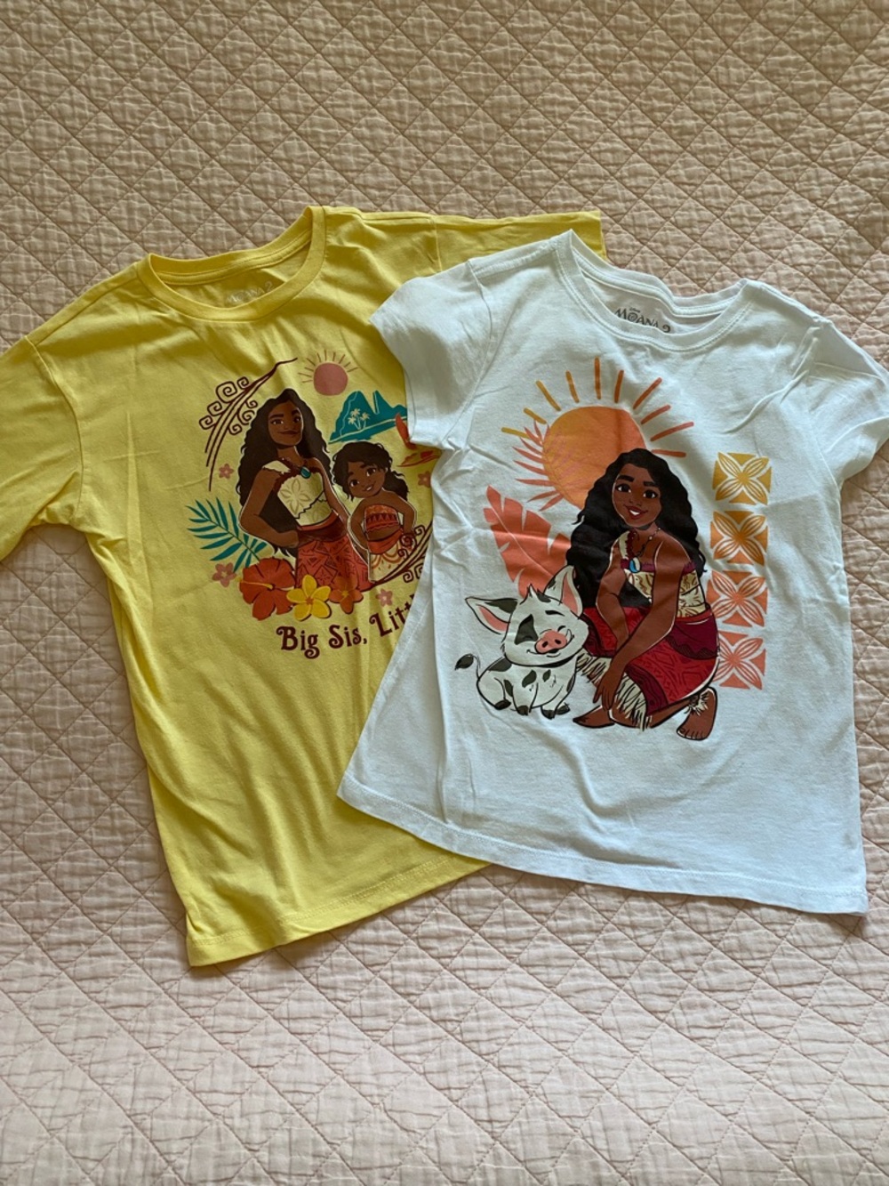 Girls' Moana Graphic Tee - White and Yellow
